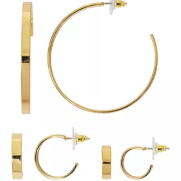 Jewelry - 3 pair of Gold Tone Earrings